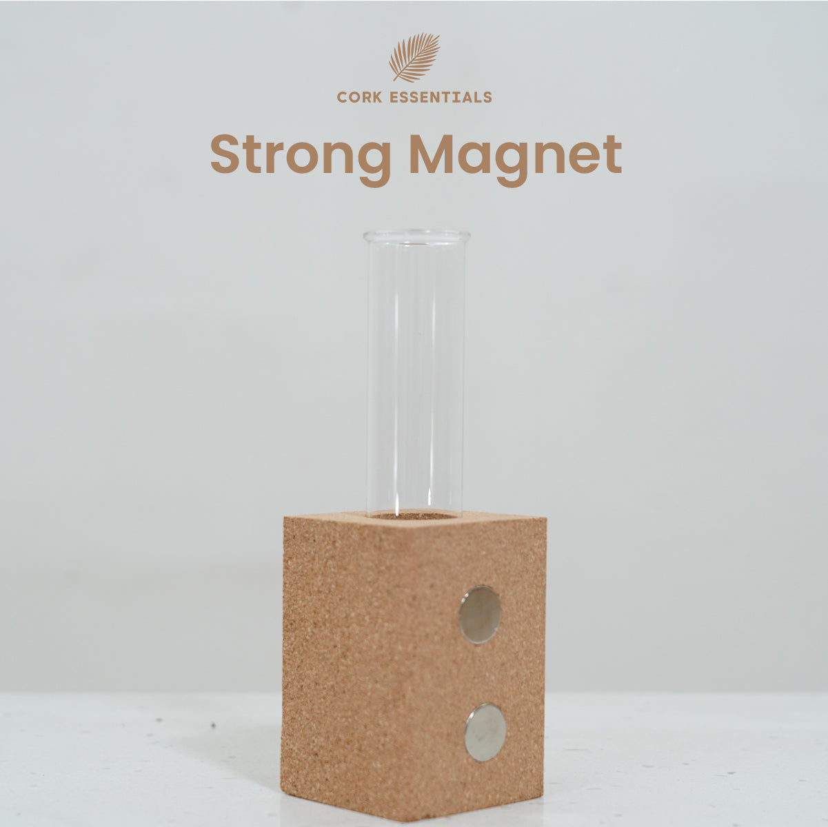 Cork Essentials strong magnet planter with test tube