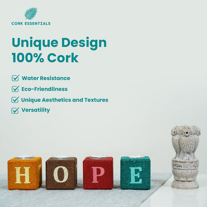 Cork Essentials unique design hope tealight holder