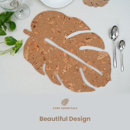 Cork Essentials beautifully designed leaf placemat