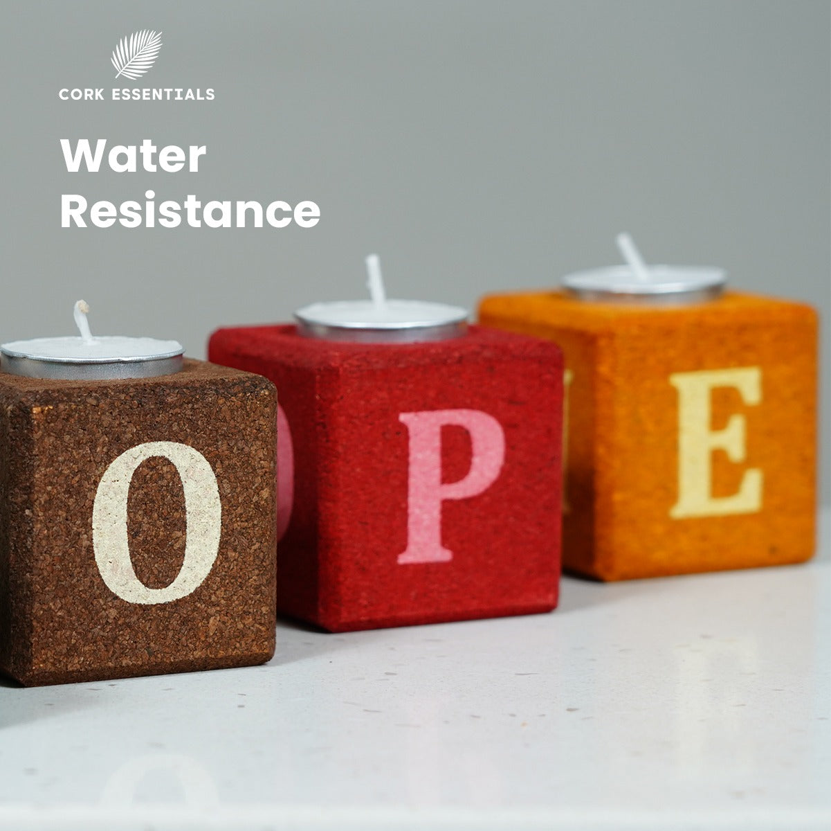 Cork Essentials water resistant hope tealight holder