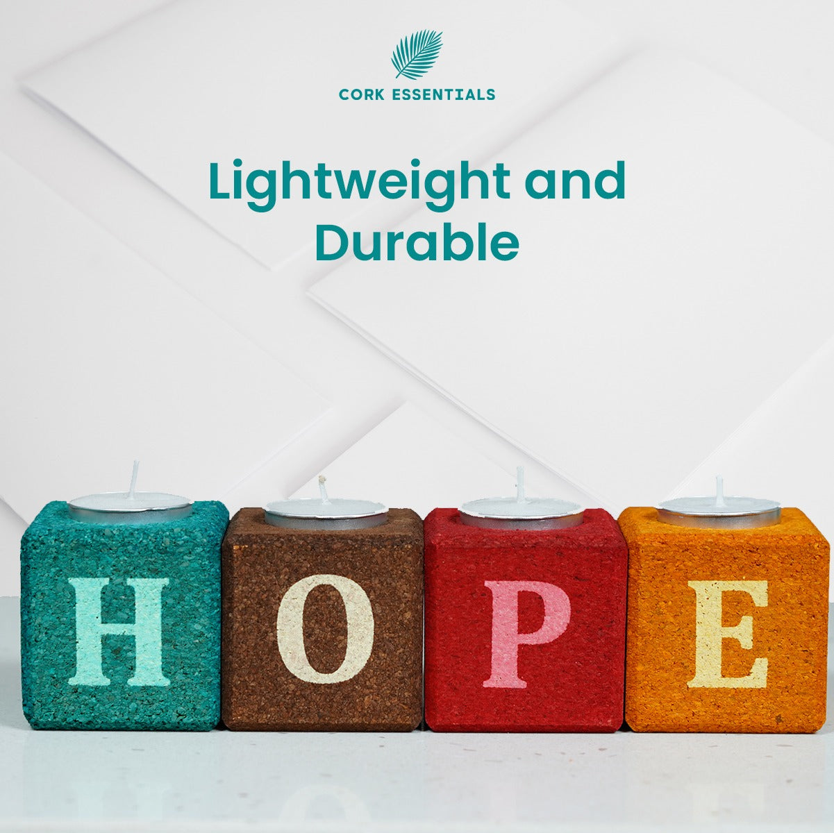 Cork Essentials lightweight durable hope tealight holder