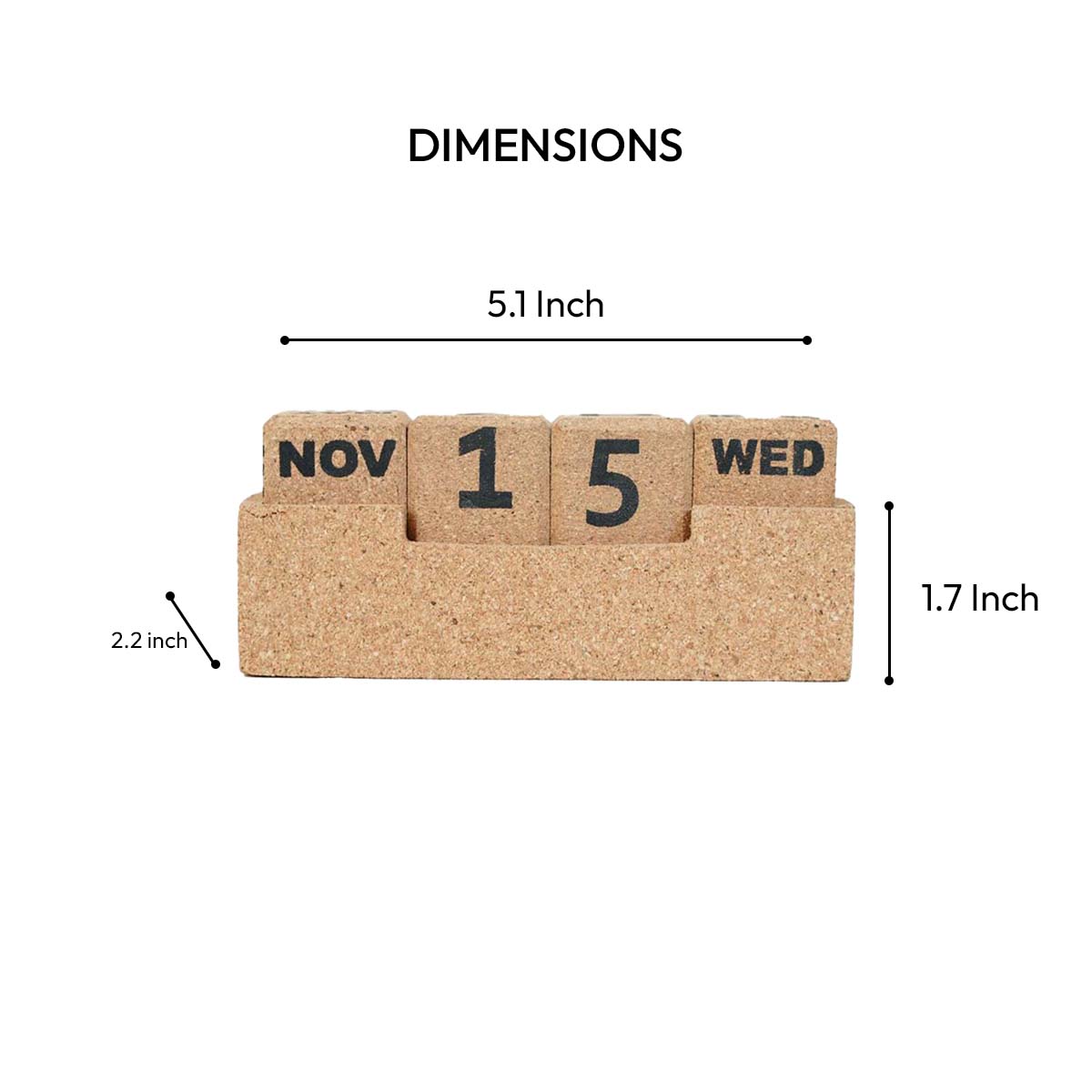 Cork Essentials small desk calendar dimensions