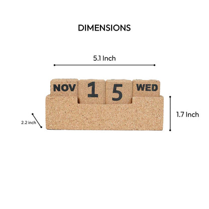 Cork Essentials small desk calendar dimensions