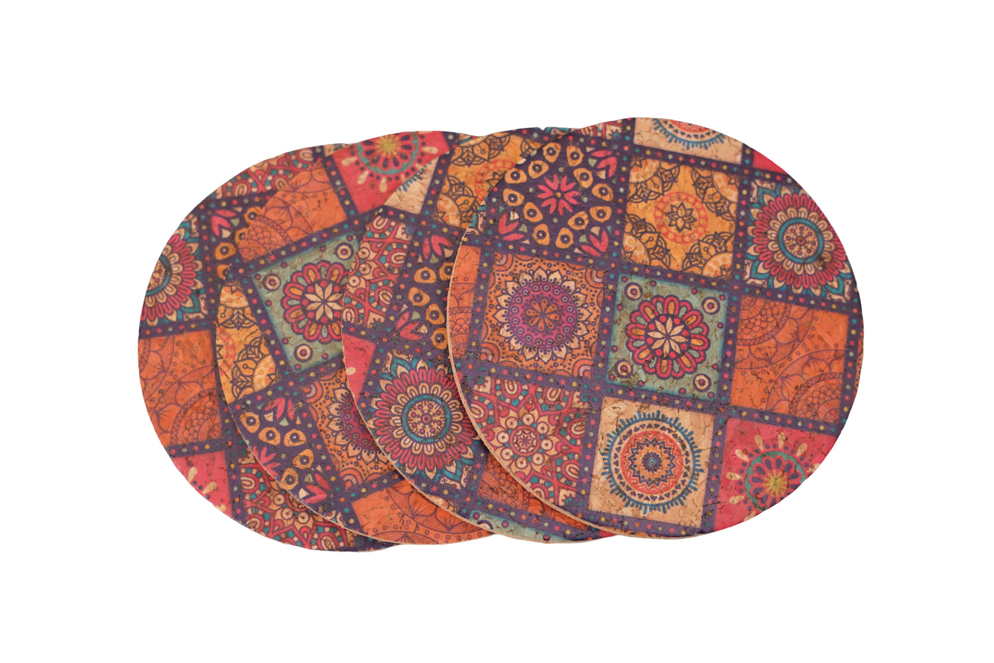 Cork Essentials printed colorful cork coasters
