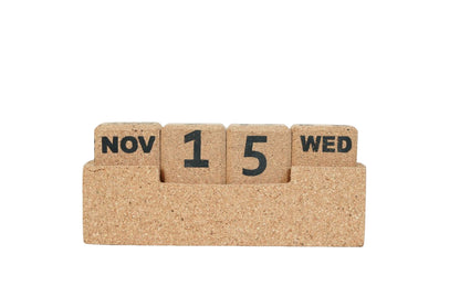 Cork Essentials small desk calendar on white background