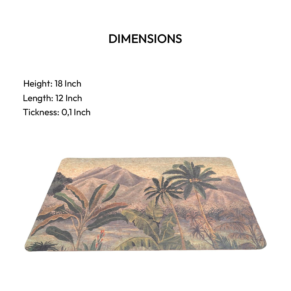 Dimensions of landscape cork laptop mat by Cork Essentials