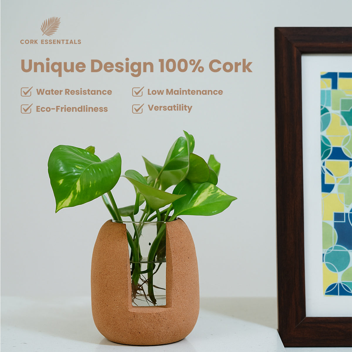 Cork Essentials unique oval test tube planter