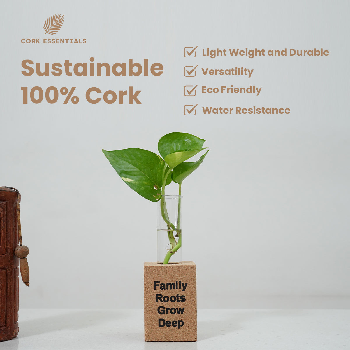 Cork Essentials sustainable cork family roots planter