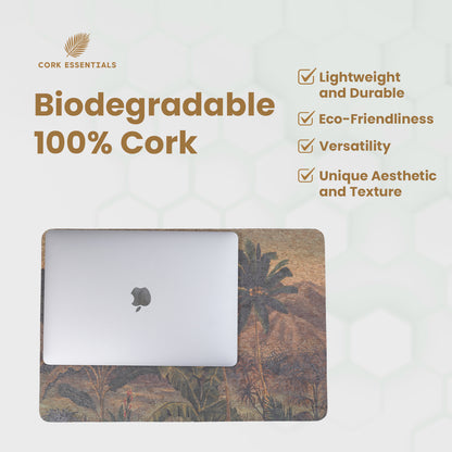 Laptop on printed cork desk mat by Cork Essentials