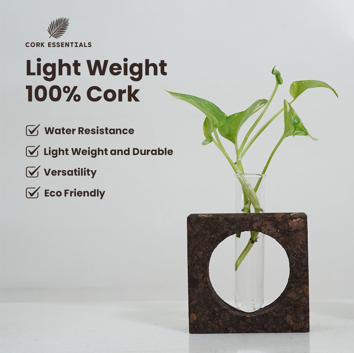 Cork Essentials durable lightweight cork bark planter