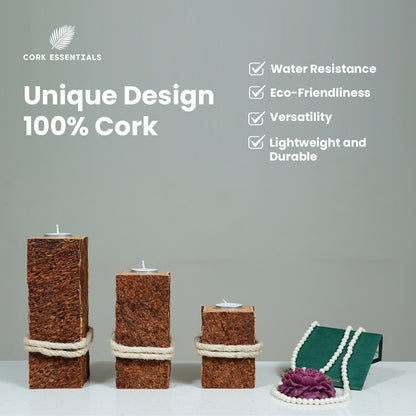 Cork Essentials unique belly candle holders set of 3