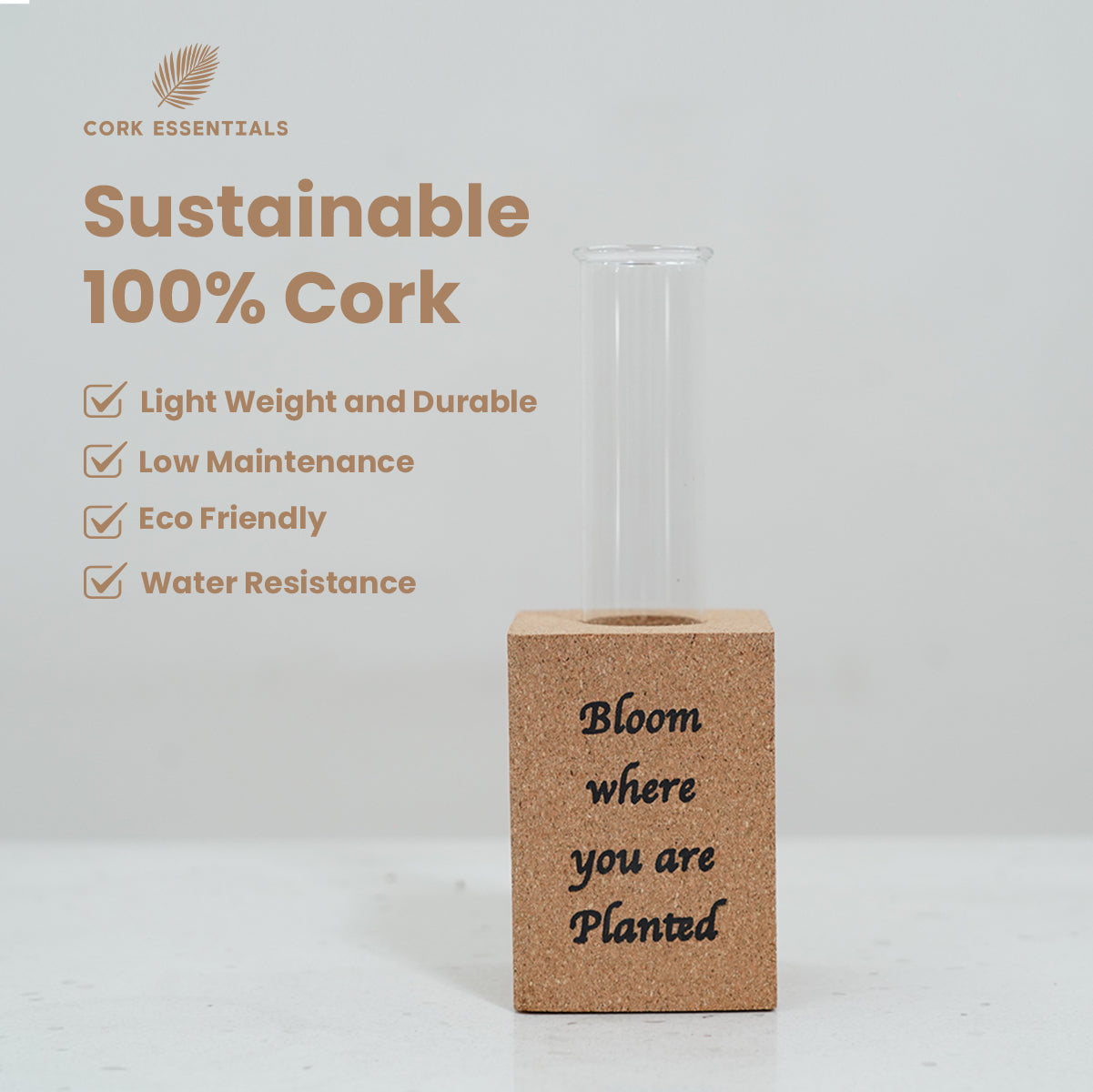 Cork Essentials sustainable cork magnet planter