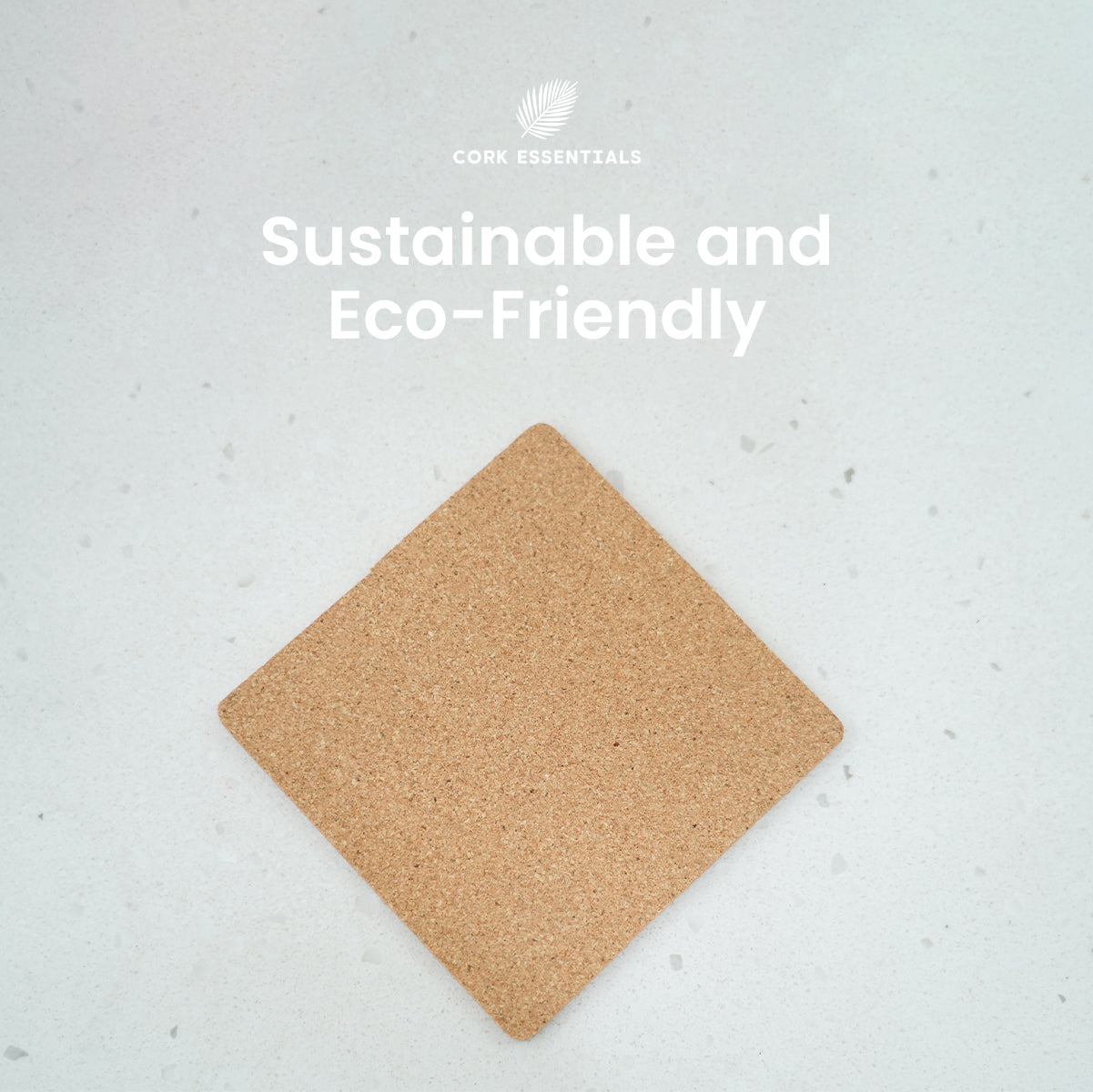 Sustainable eco-friendly square cork coaster set