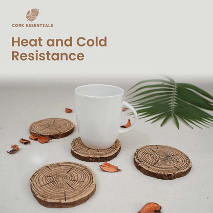 Cork Essentials heat resistant tree ring cork coasters