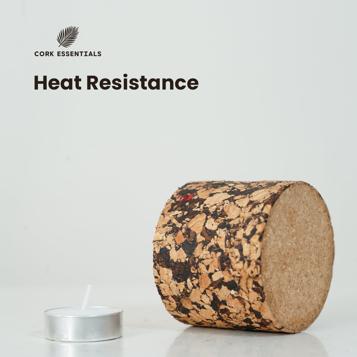 Cork Essentials heat resistant cylindrical tea light
