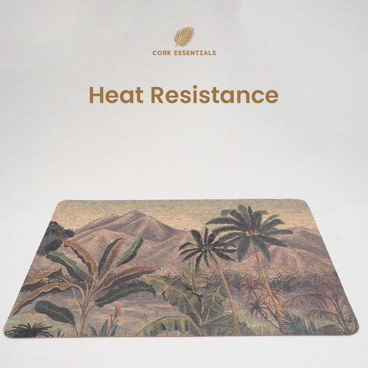 Heat-resistant landscape cork laptop mat by Cork Essentials