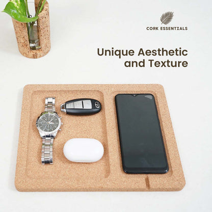 Cork Essentials desk organizer with accessories