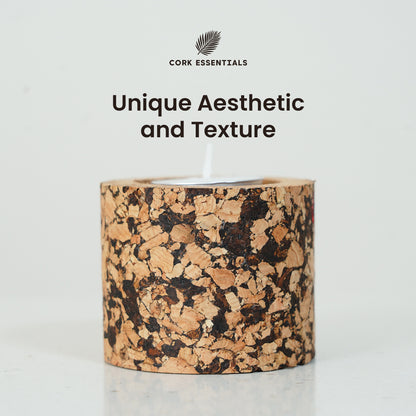 Cork Essentials textured cylindrical tea light