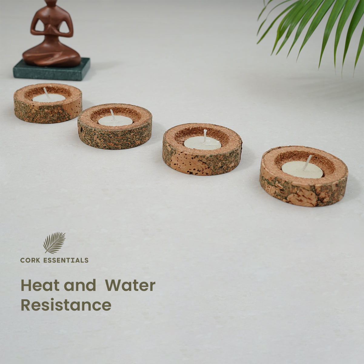 Heat and water resistant cork candle holders by Cork Essentials