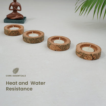 Heat and water resistant cork candle holders by Cork Essentials