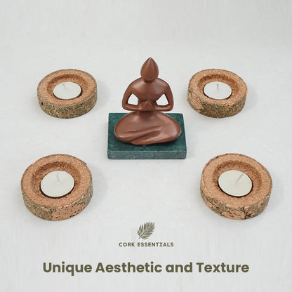 Unique aesthetic cork candle holders by Cork Essentials