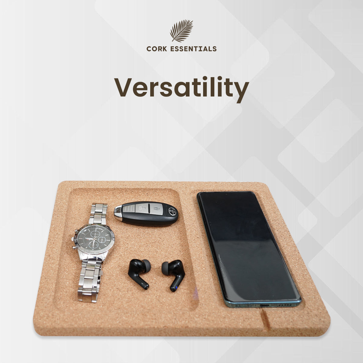 Cork Essentials versatile flat desk organizer pad