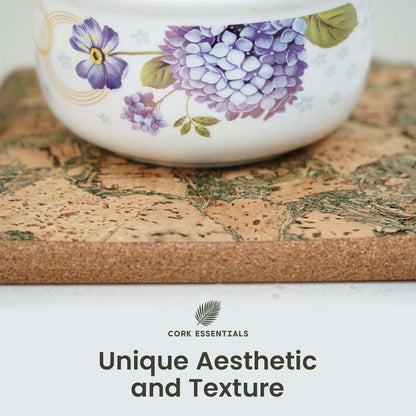 Unique aesthetic textured cork trivet by Cork Essentials