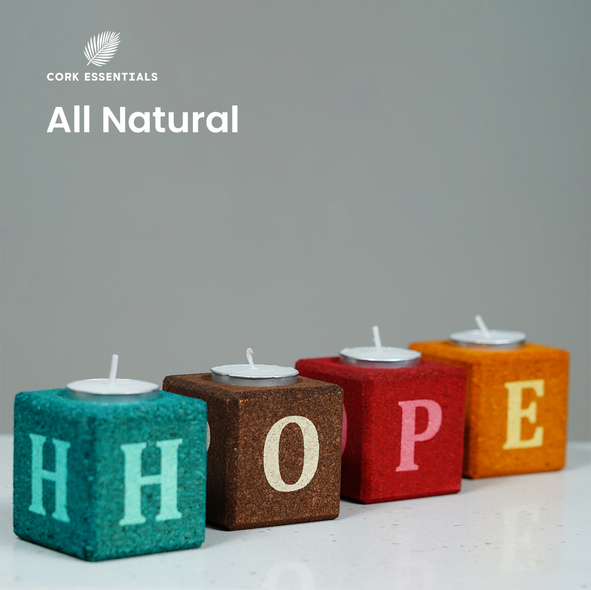 Cork Essentials all natural hope tealight candle holder