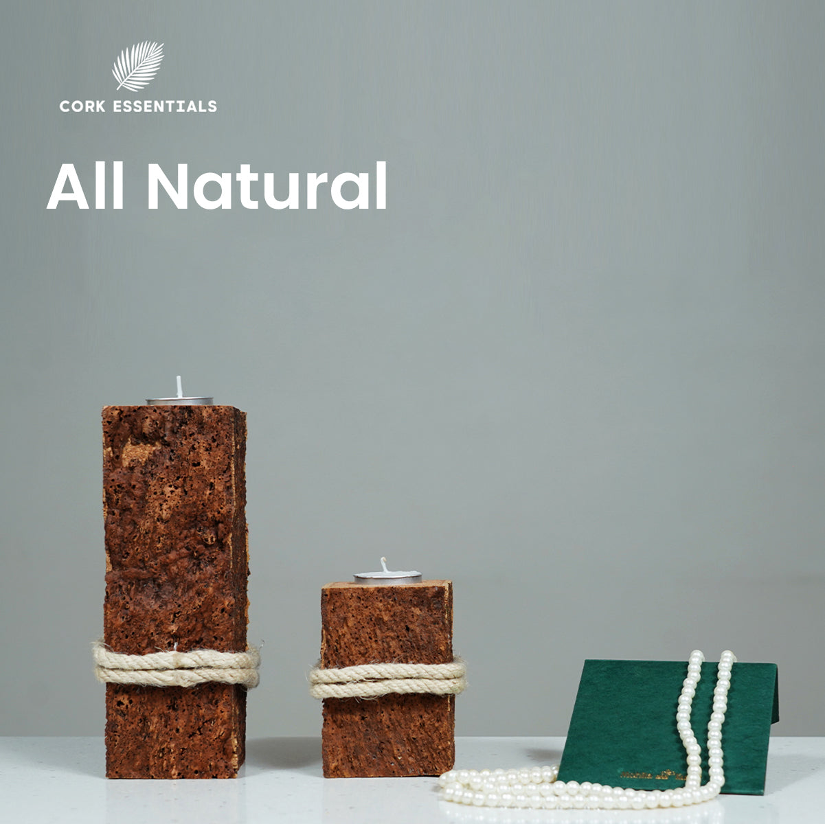 Cork Essentials all natural belly tea light holders