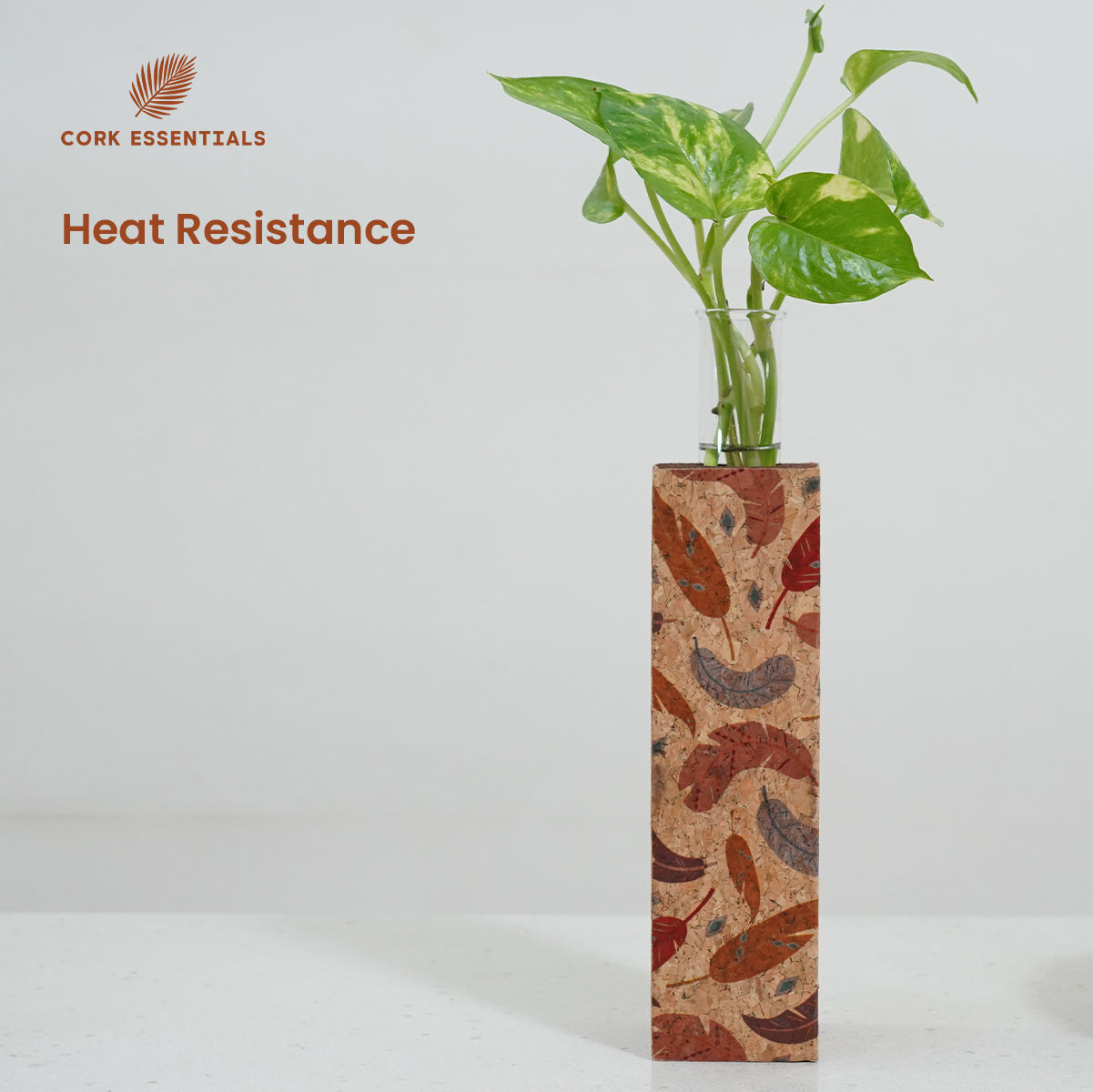 Cork Essentials heat resistant feather test tube planter