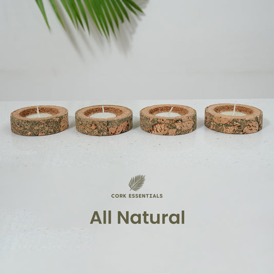 All natural cork tea light candle holders by Cork Essentials