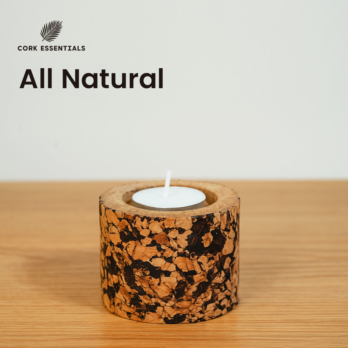 Cork Essentials all natural cylindrical tea light