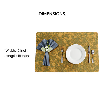 Olive textured rectangle placemat dimensions by Cork Essentials