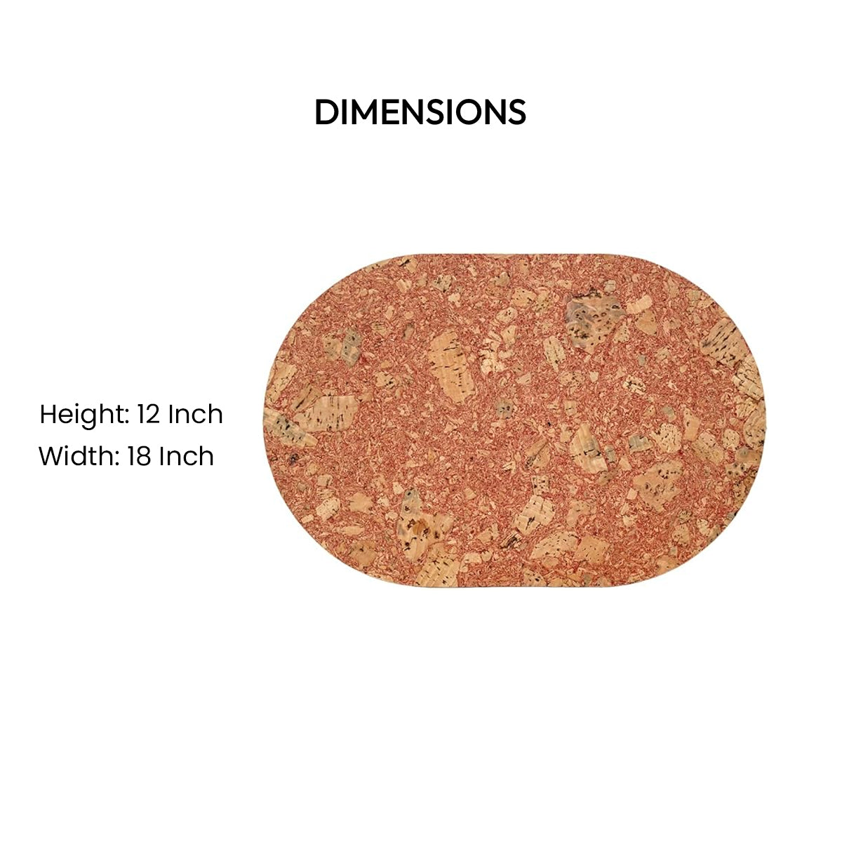 Red asiago oval placemat dimensions by Cork Essentials