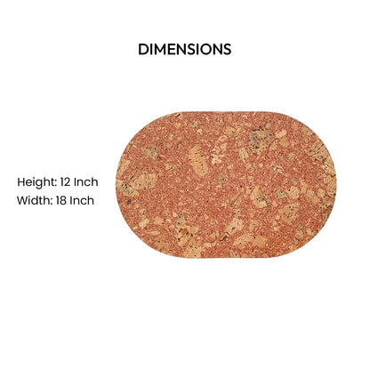Red asiago oval placemat dimensions by Cork Essentials
