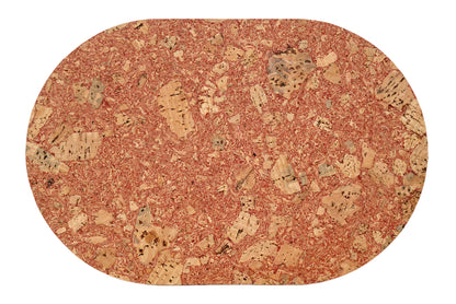 Red asiago oval placemat on white background