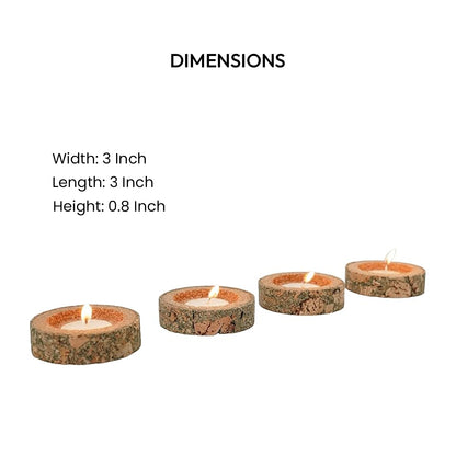 Dimensions of round cork tea light holders