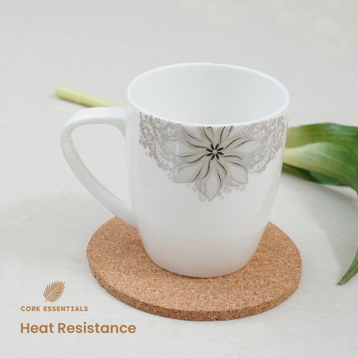 Cork Essentials heat resistant round cork coaster