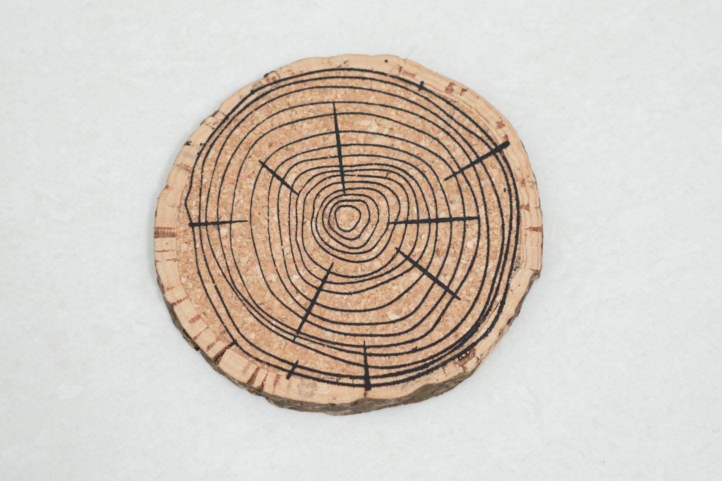Cork Essentials tree ring design cork bark piece