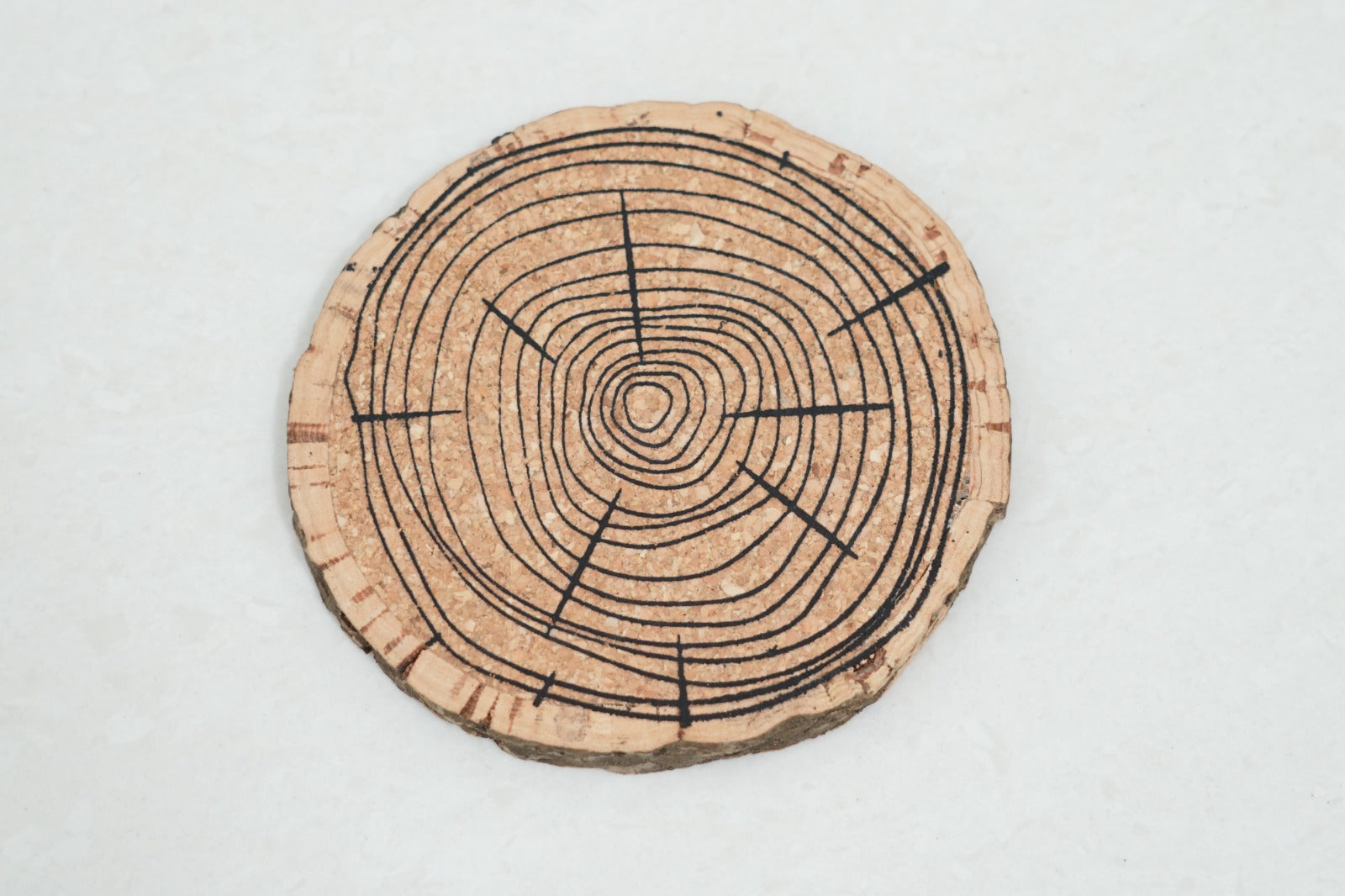 Cork Essentials tree ring design cork bark piece