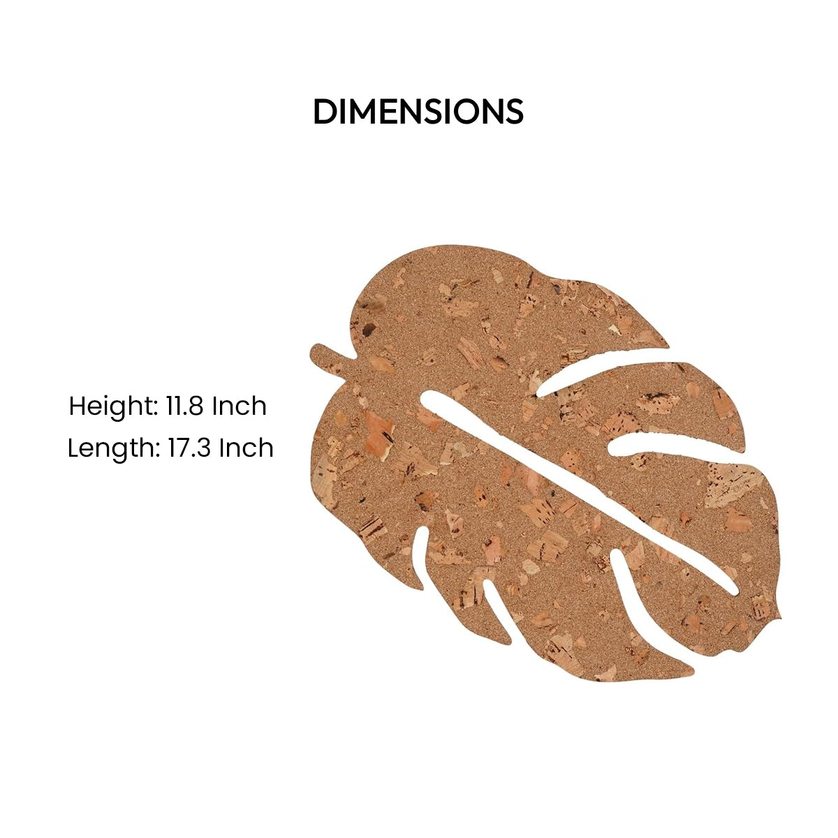 Cork Essentials leaf placemat dimensions diagram