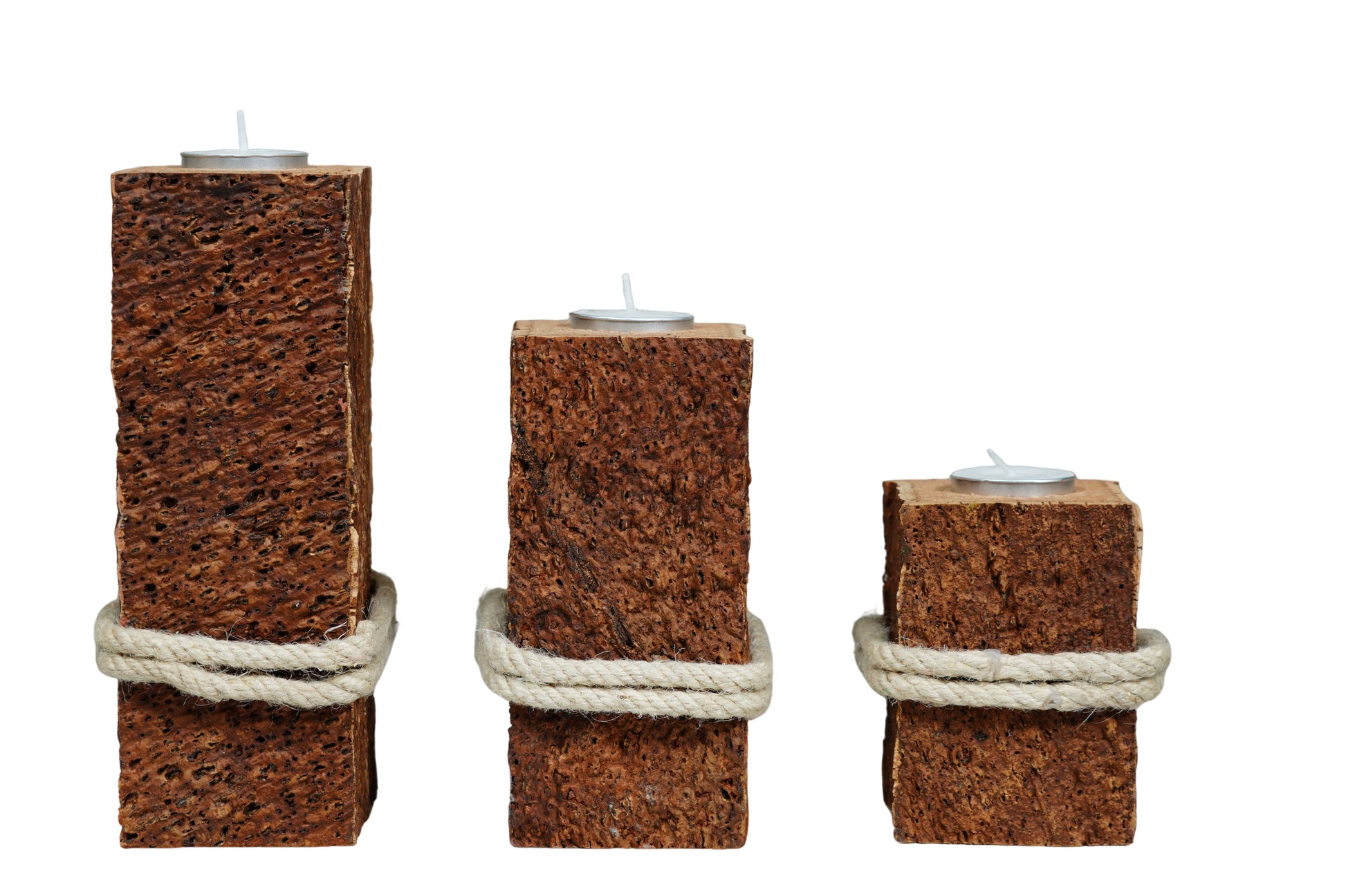 Cork Essentials belly tea light holders set of 3