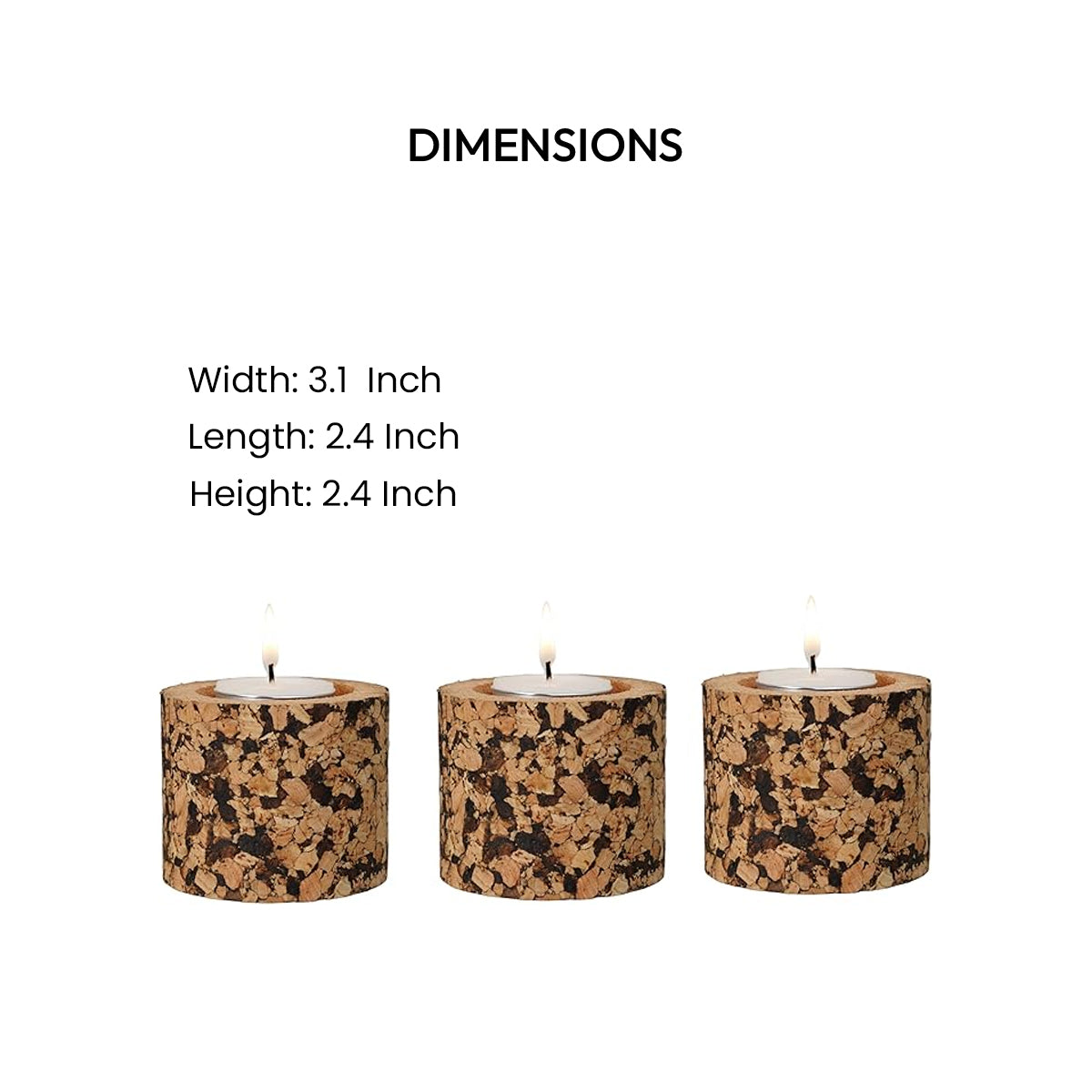 Cork Essentials cylindrical candle holders dimensions