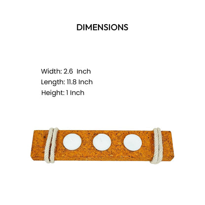 Dimensions of 3-hole cork tea light holder