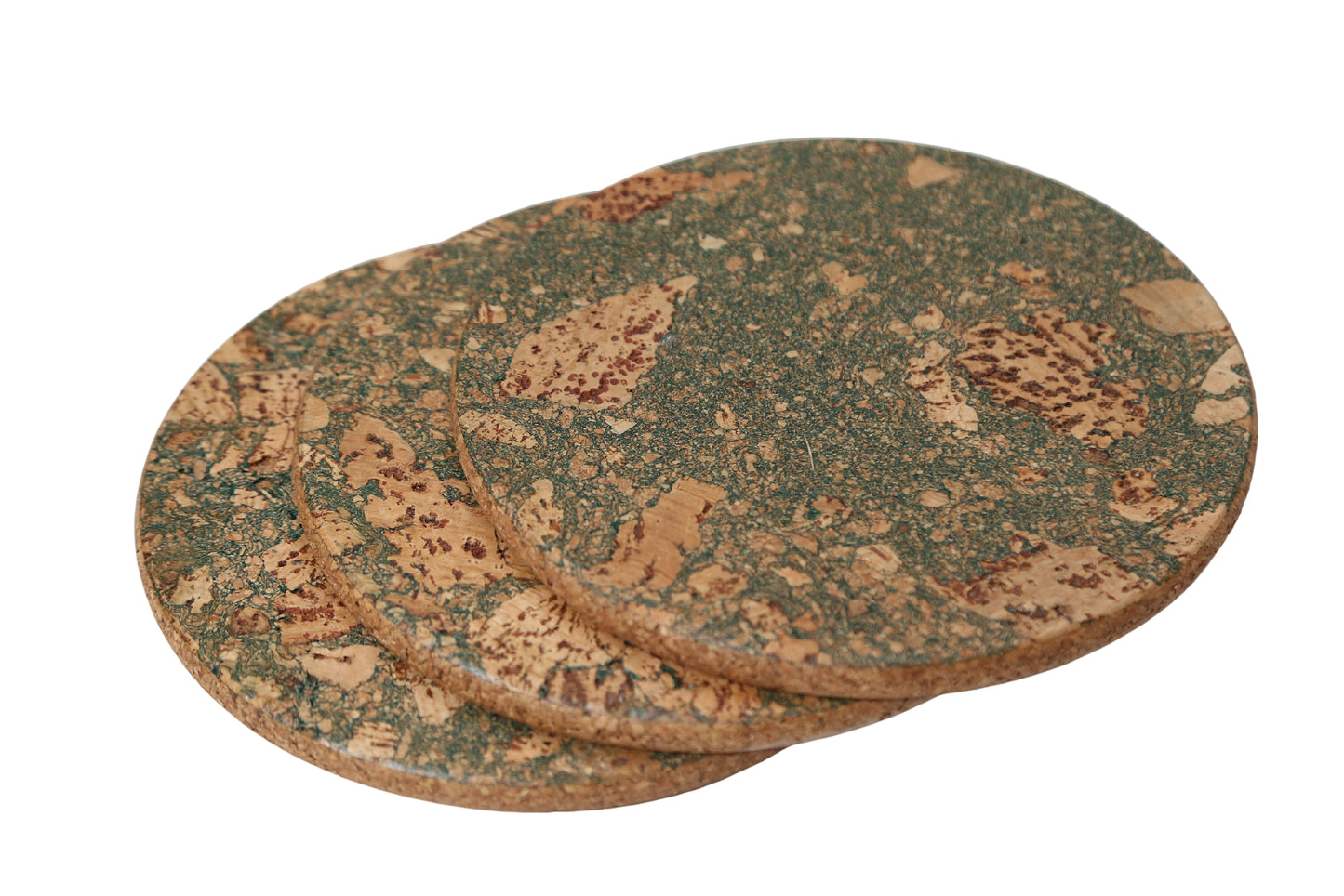 Olive textured round cork trivets by Cork Essentials