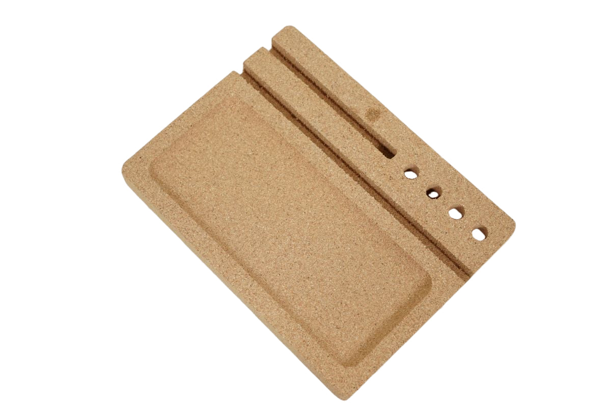 Cork Essentials iPad cork desk organizer on white background