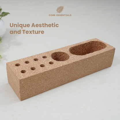 Cork Essentials textured desk organizer and holder